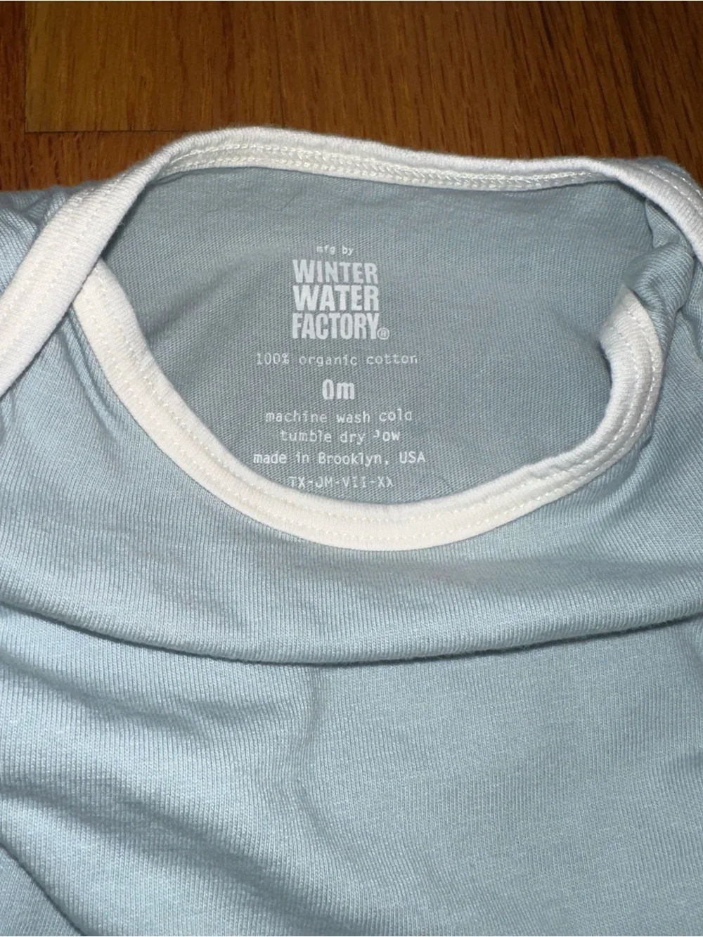 Winter Water Factory Organic Cotton Light Blue Baby Gown